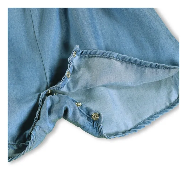 Combishort Denim Volants Fernanda | Bleu