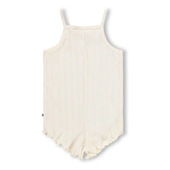 Combishort Florie Cœurs Coton Bio | Ivoire