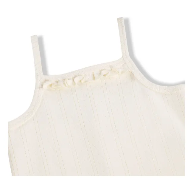 Combishort Florie Cœurs Coton Bio | Ivoire