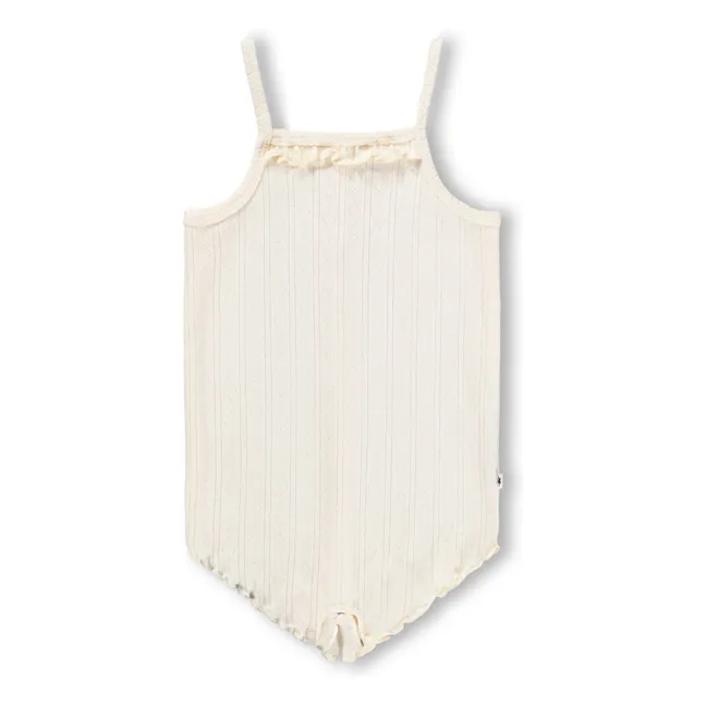 Combishort Florie Cœurs Coton Bio | Ivoire