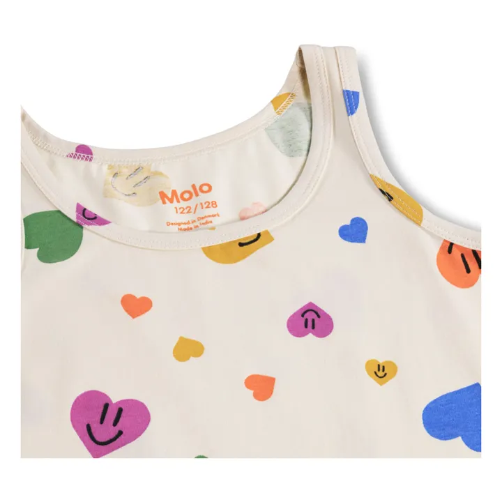 Lot de 2 Débardeurs Jeanie Cœurs Coton Bio | Ecru- Image produit n°1