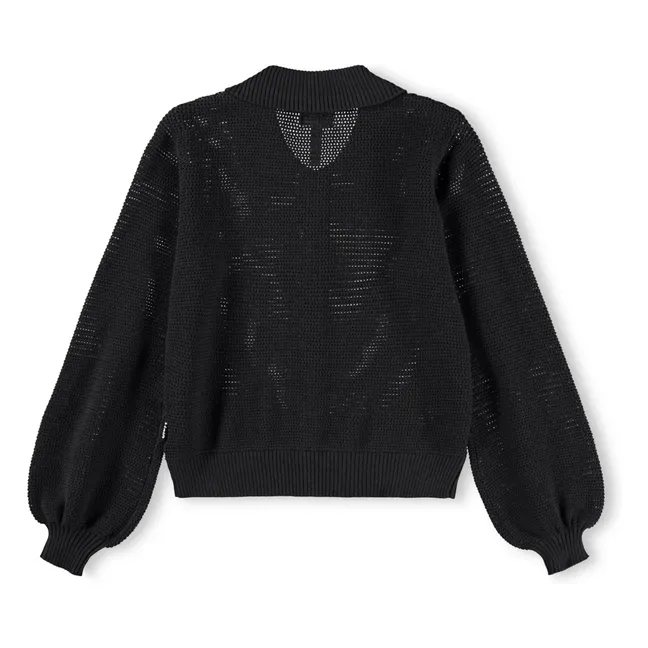 Chaqueta Guida de algodón orgánico con cuello de polo | Negro