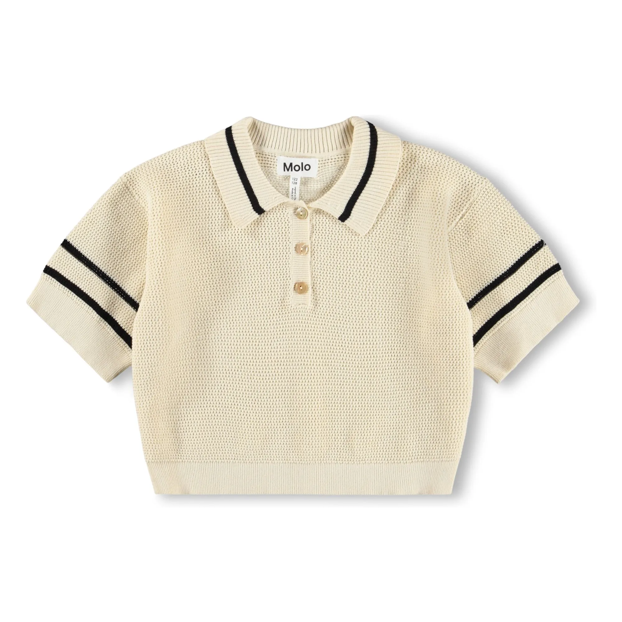 Molo Ecru Gwinn Organic Cotton Knit Polo Shirt