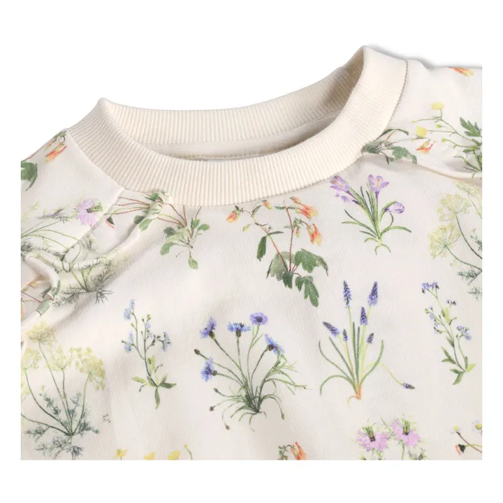 Sweat Mabel Fleuri Coton Bio | Ecru- Image produit n°2