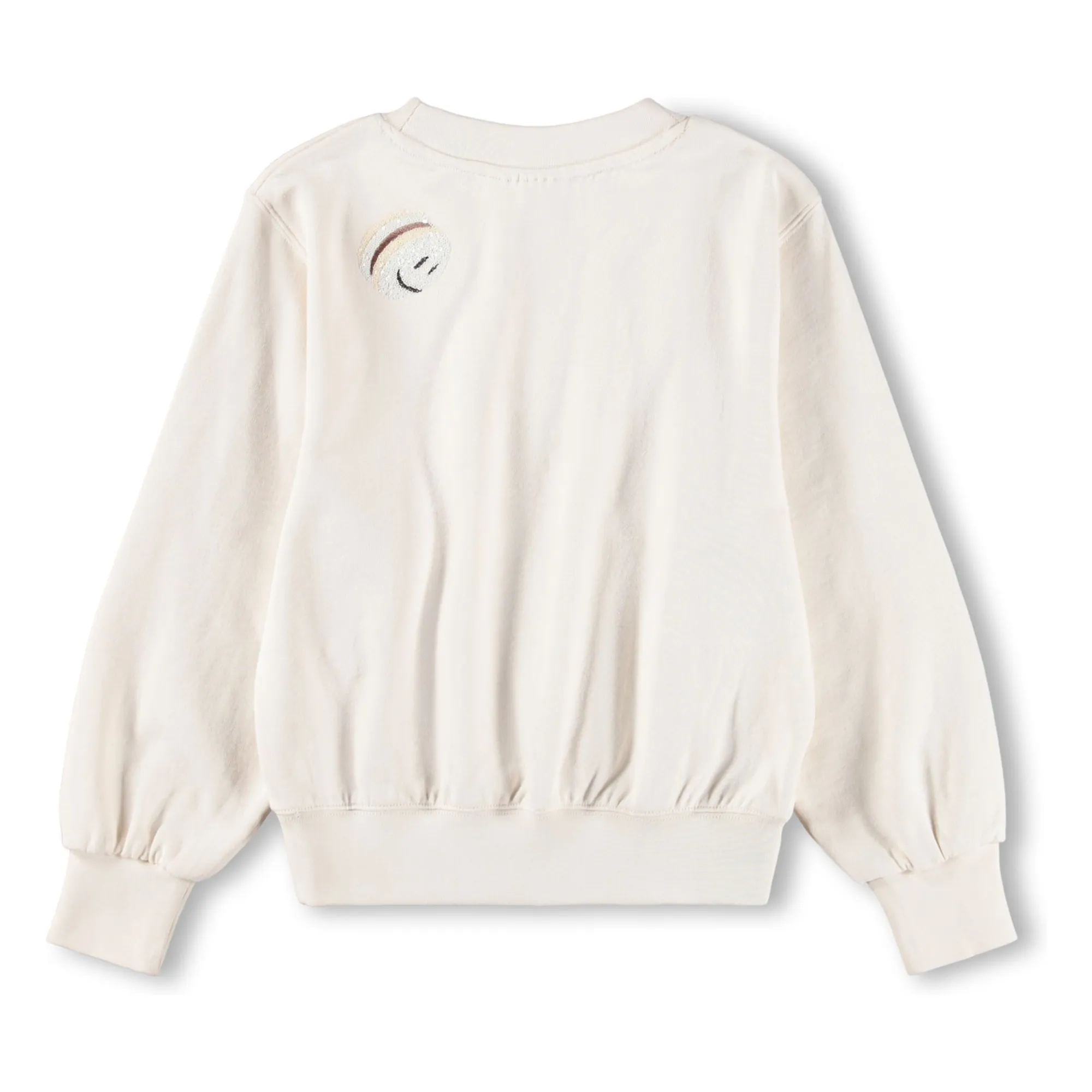 Sweat Marge Macarons Coton Bio | Blanc- Image produit n°2