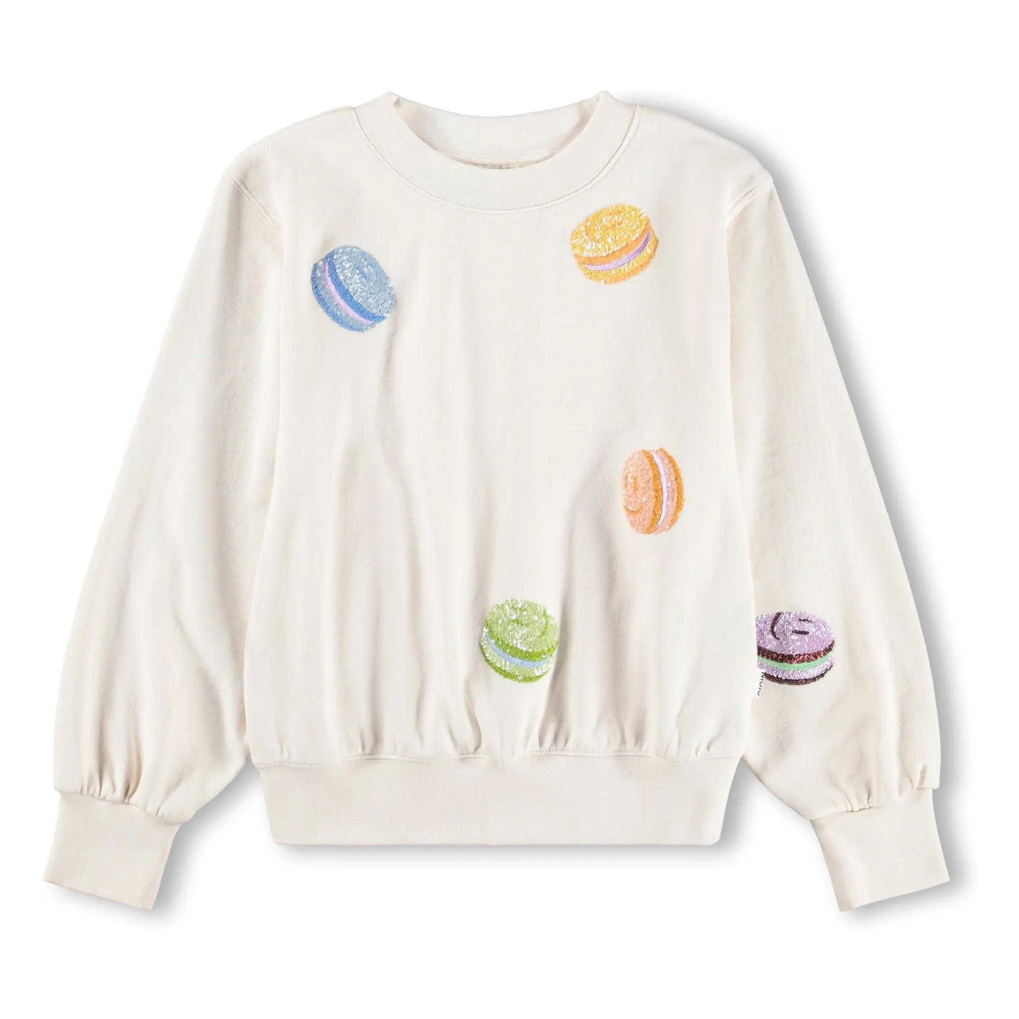 Sweat Marge Macarons Coton Bio | Blanc- Image produit n°0