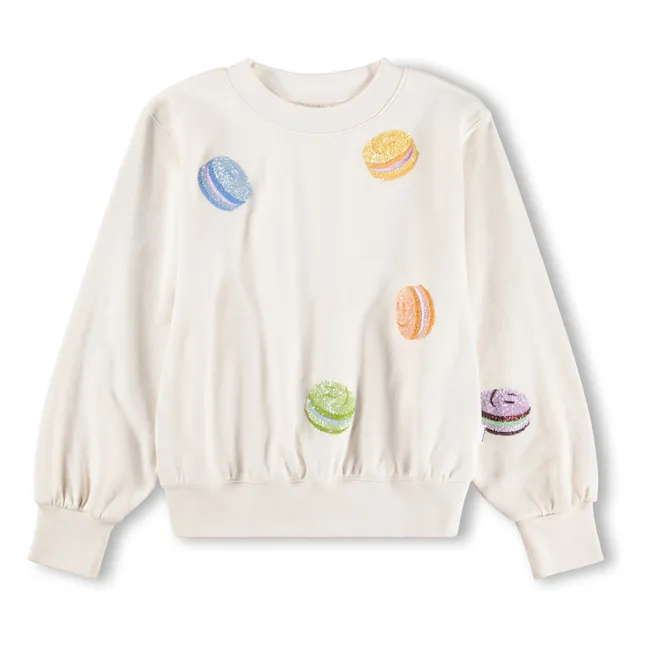 Sweat Marge Macarons Coton Bio | Blanc