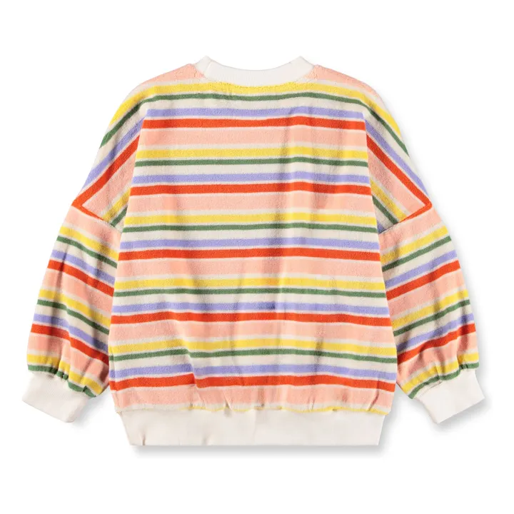 Sudadera de algodón orgánico a rayas Marika | Naranja- Imagen del producto n°3