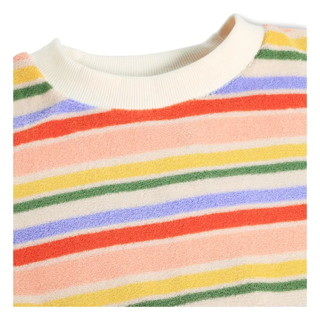 Sweat Marika Rayé Coton Bio | Orange