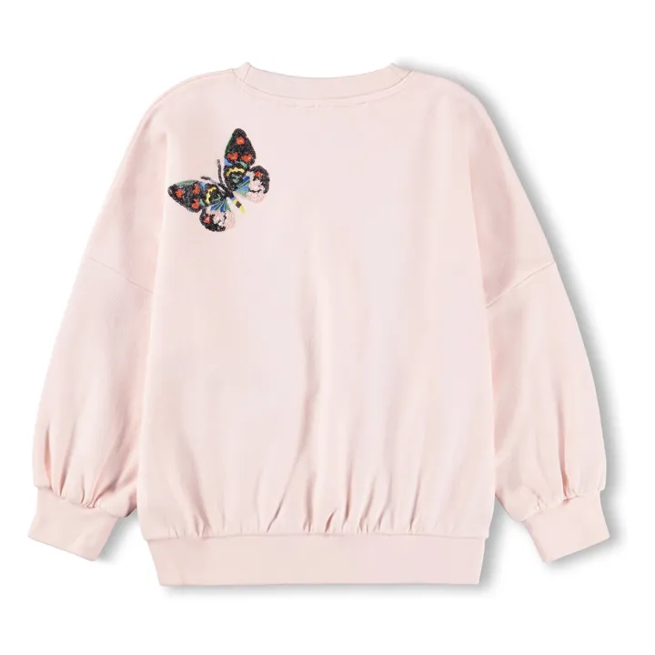 Sudadera Marika mariposas de algodón orgánico | Rosa Pálido- Imagen del producto n°4