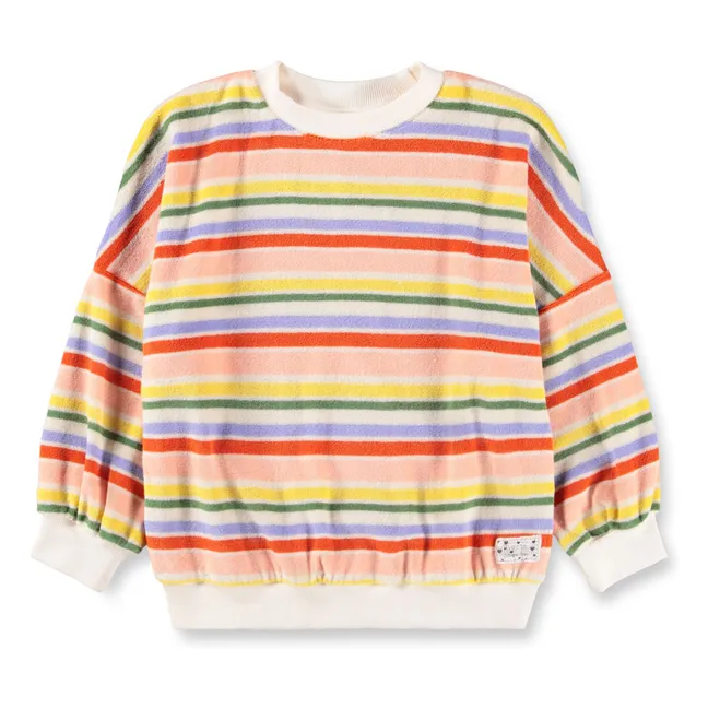 Marika striped organic cotton sweatshirt | Orange