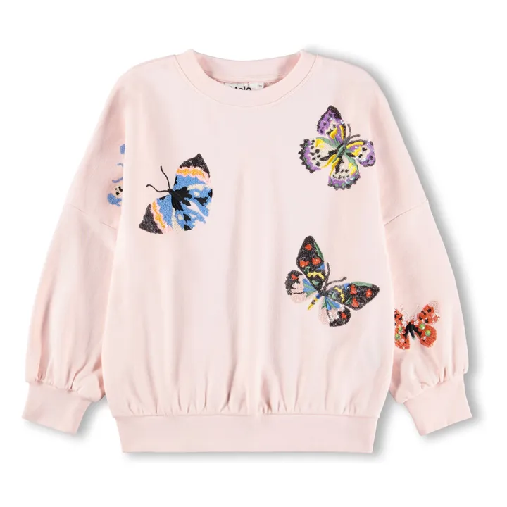 Sudadera Marika mariposas de algodón orgánico | Rosa Pálido- Imagen del producto n°0