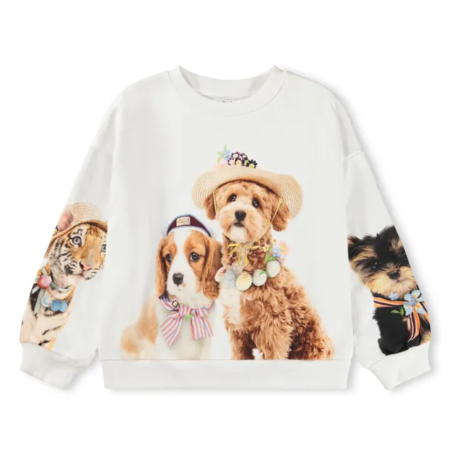 Sweat Maxi Chiens Coton Bio | Blanc