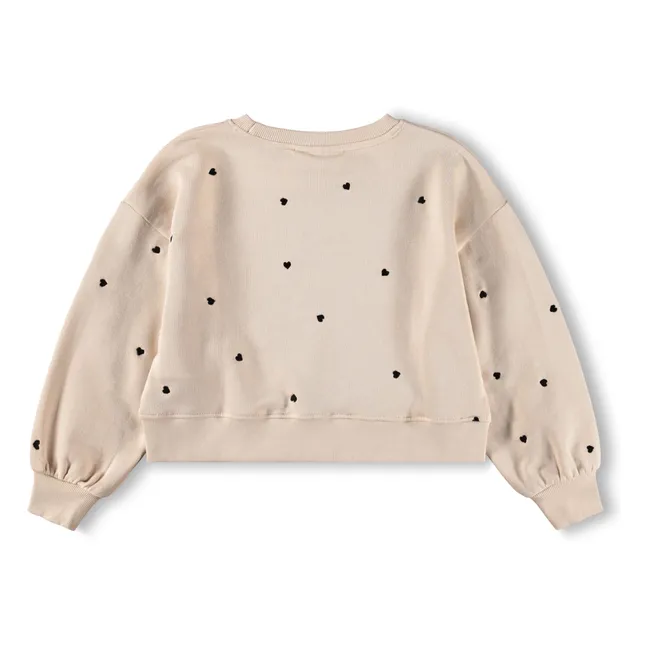 Sudadera de algodón orgánico Miki hearts | Crudo