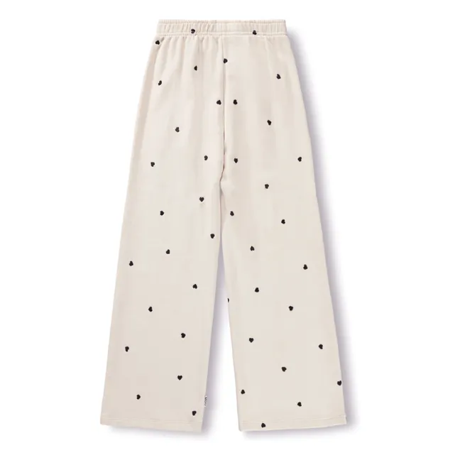 Jogger Anna Cœurs Coton Bio | Ecru
