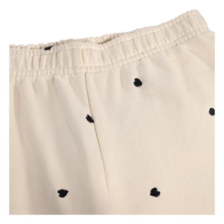 Jogger Anna Cœurs Coton Bio | Ecru- Image produit n°2