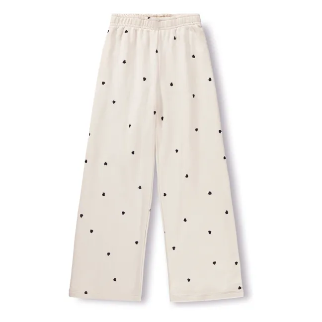 Jogger Anna Cœurs Coton Bio | Ecru