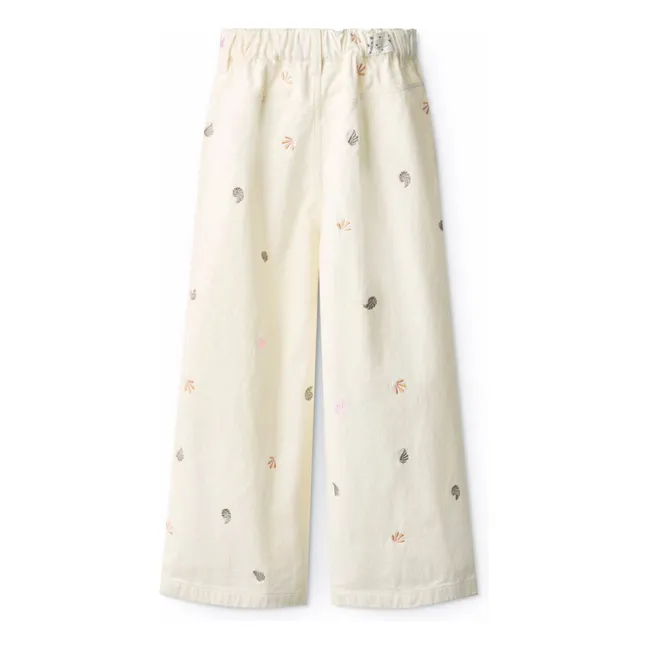 Vaqueros Adionella Seashell de algodón orgánico | Blanco