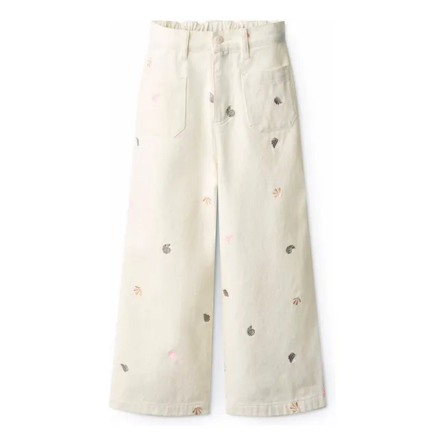 Jean Adionella Coquillages Coton Bio | Blanc