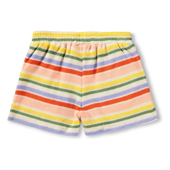 Angela Striped Organic Cotton Shorts | Orange