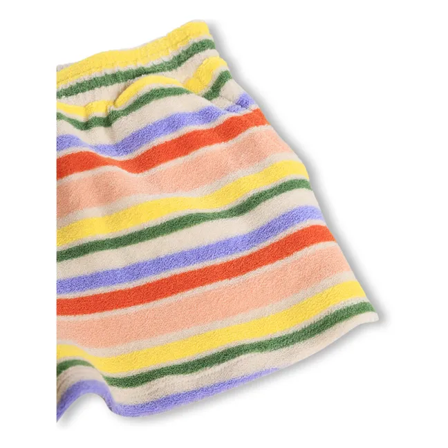 Angela Striped Organic Cotton Shorts | Orange