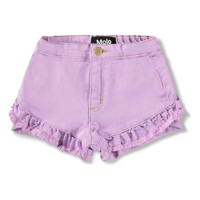 Short Denim Volants Agnetha | Violet