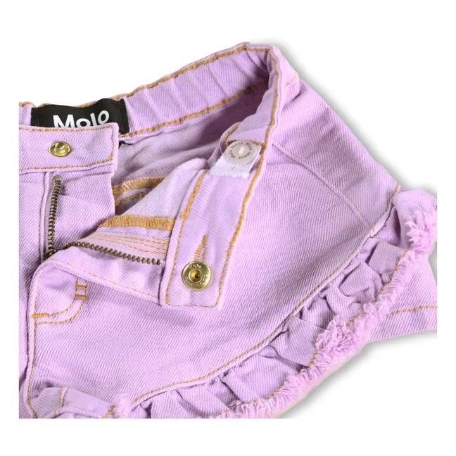 Pantalones cortos Agnetha Denim Ruffle | Violeta