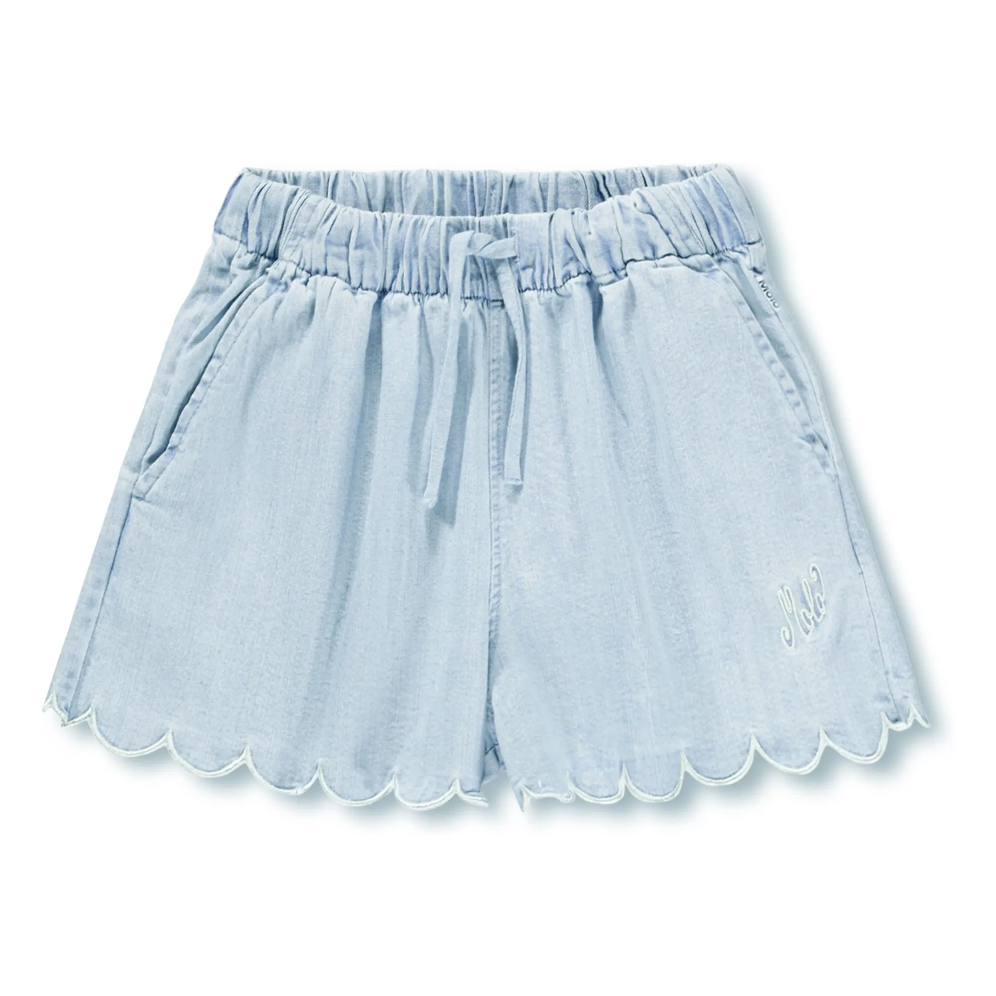 Molo Light Blue Denim Addie Organic Cotton Shorts