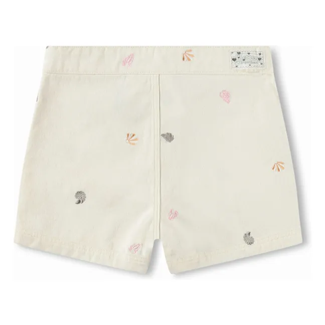 Short Amanda Coquillages Coton Bio | Ecru