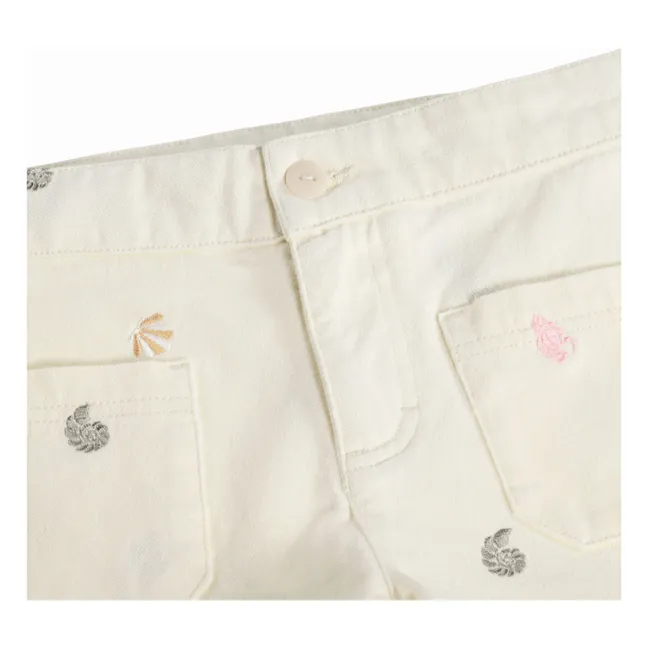 Short Amanda Coquillages Coton Bio | Ecru
