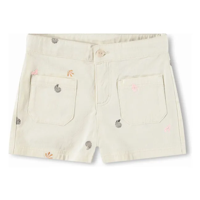 Short Amanda Coquillages Coton Bio | Ecru