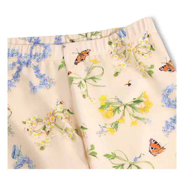 Niki Legging Flowers Cotone Biologico | Rosa Pallido