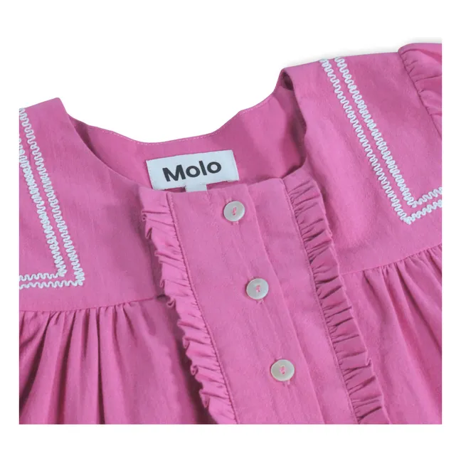 Vestido Crelo Botón Flores Algodón Ecológico | Violeta