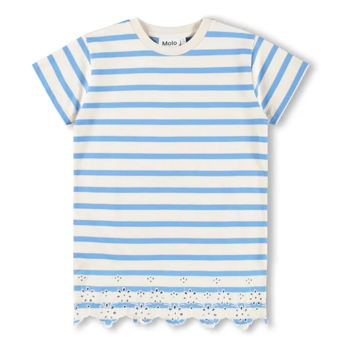 Robe Cherry Rayée | Bleu- Image produit n°0