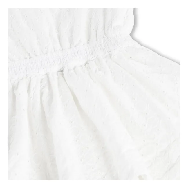 Robe Volants Carma Coton Bio | Blanc