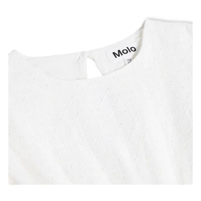 Vestido de volantes de algodón orgánico Carma | Blanco