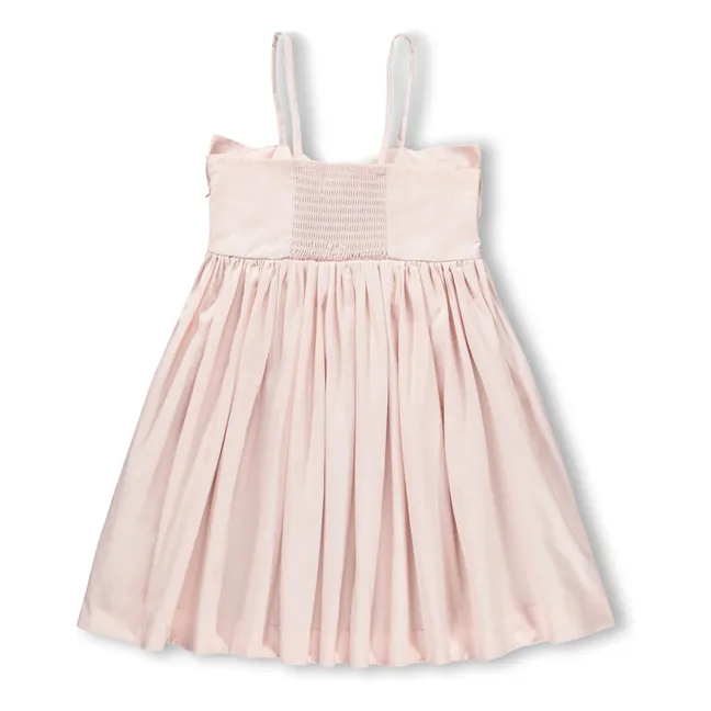 Vestido con lazo de algodón orgánico Caysi | Rosa Pálido