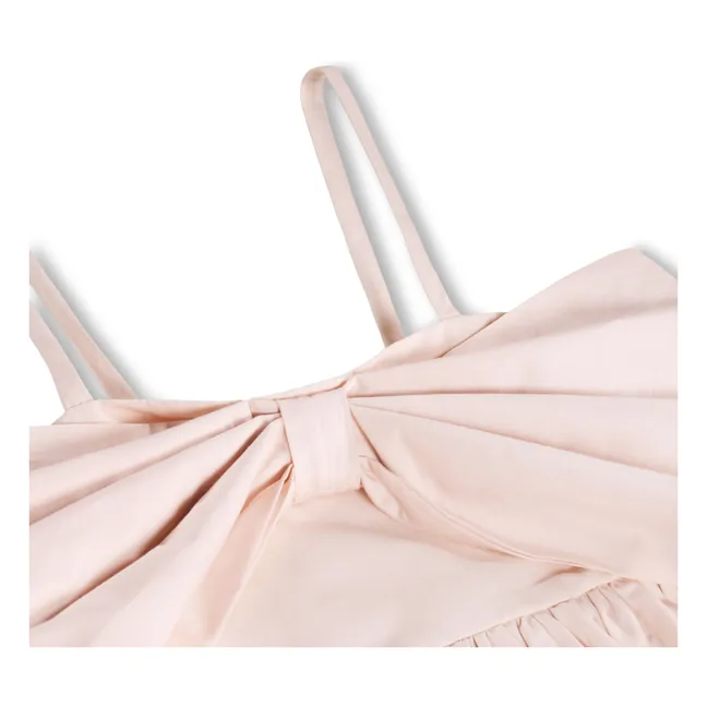 Vestido con lazo de algodón orgánico Caysi | Rosa Pálido