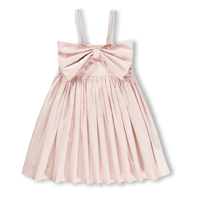 Vestido con lazo de algodón orgánico Caysi | Rosa Pálido