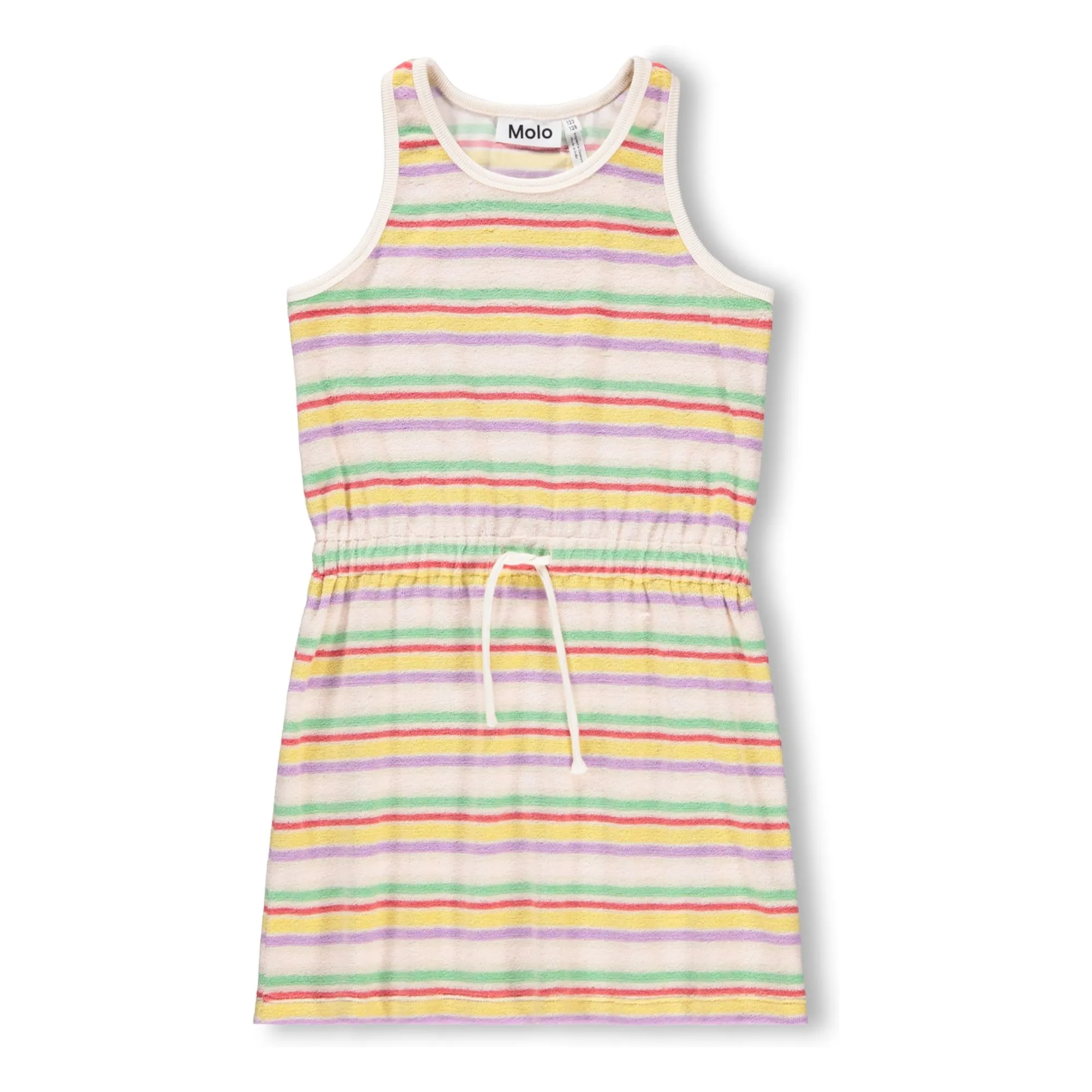 Molo Ecru Cherish Striped Organic Cotton Dress