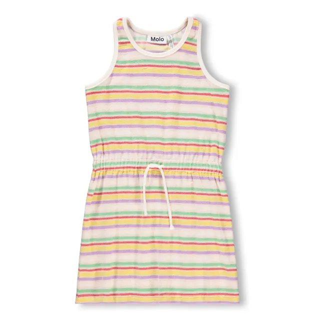 Vestido Cherish de rayas de algodón orgánico | Crudo