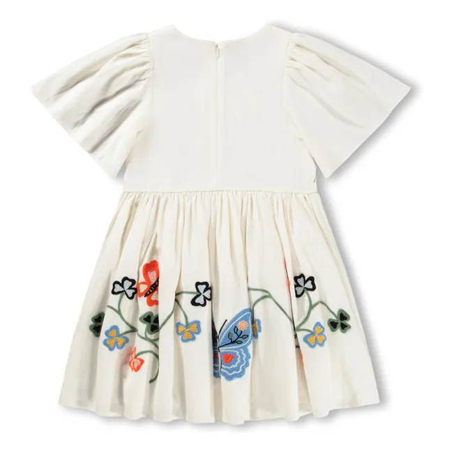 Robe Carlin Papillons Coton Bio | Ivoire