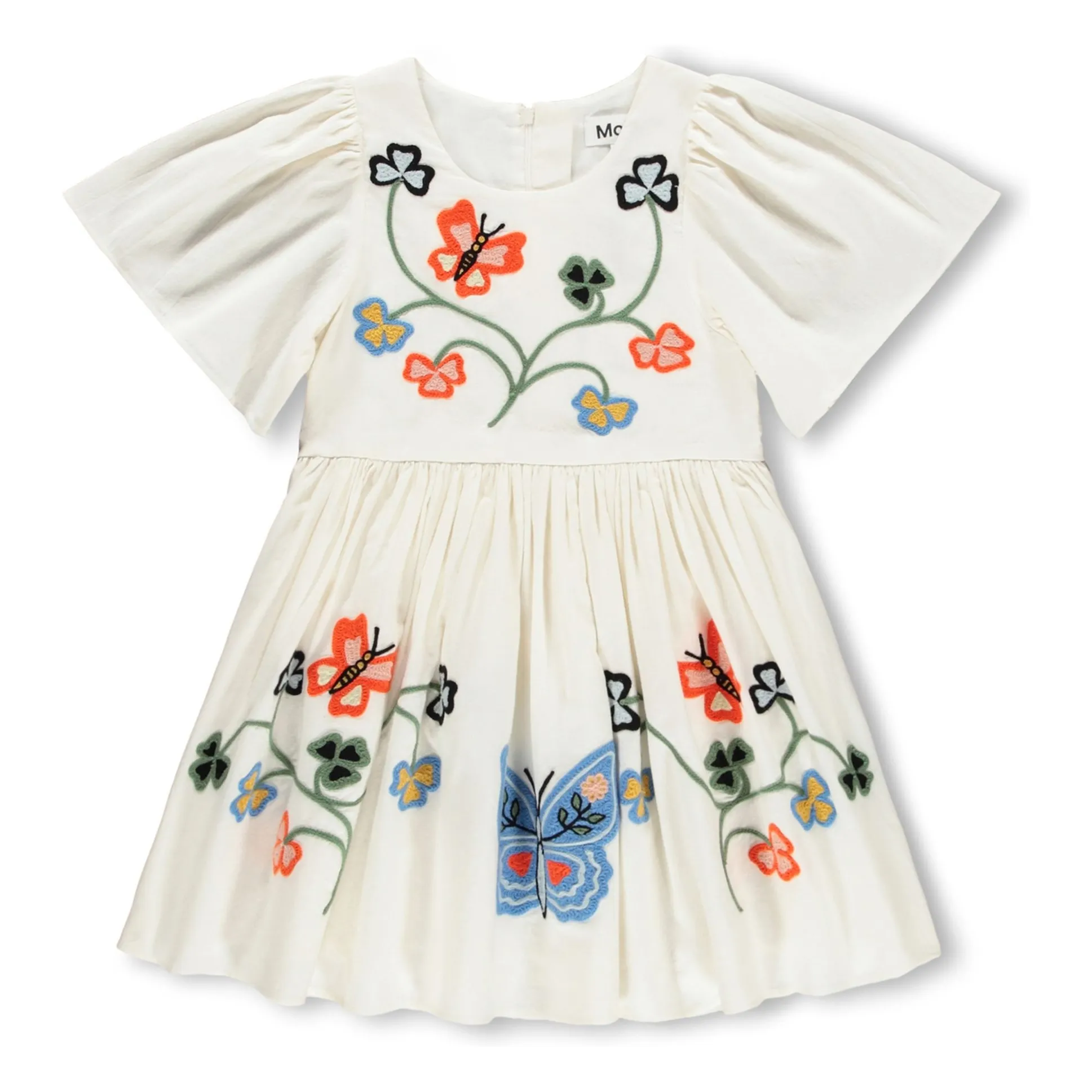 Molo Ivory Pug Dress Butterflies Organic Cotton