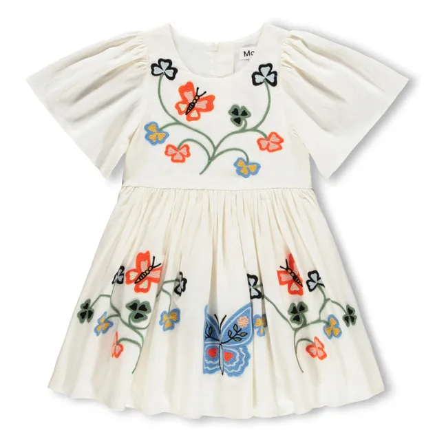 Robe Carlin Papillons Coton Bio | Ivoire