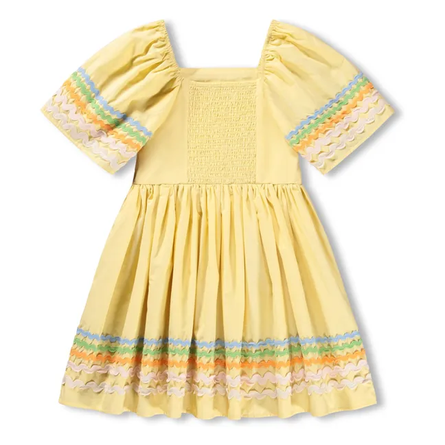 Vestido Clotilde de algodón orgánico | Amarillo palo