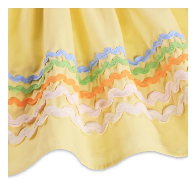 Vestido Clotilde de algodón orgánico | Amarillo palo