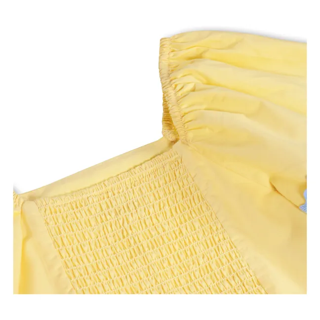 Vestido Clotilde de algodón orgánico | Amarillo palo