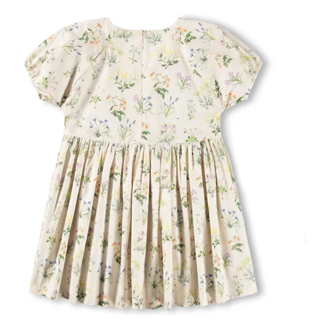 Robe Christen Fleurie Coton Bio | Ecru