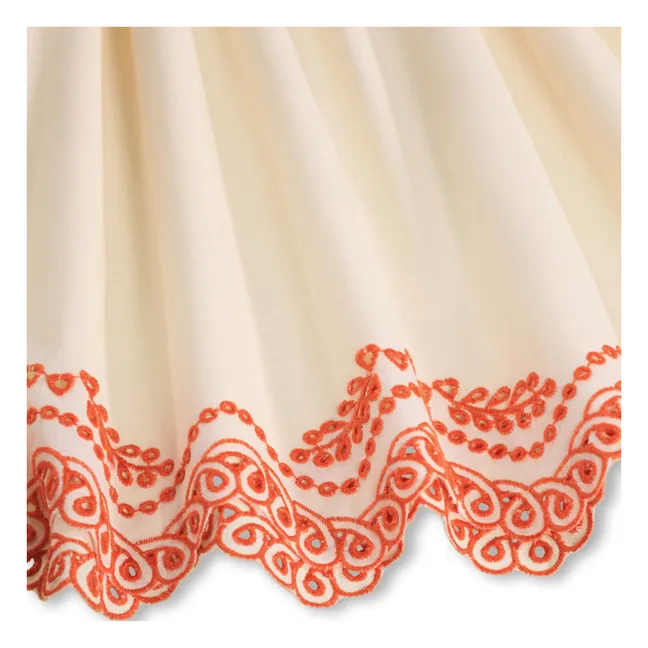 Robe Volants Clementine Coton Bio | Ivoire