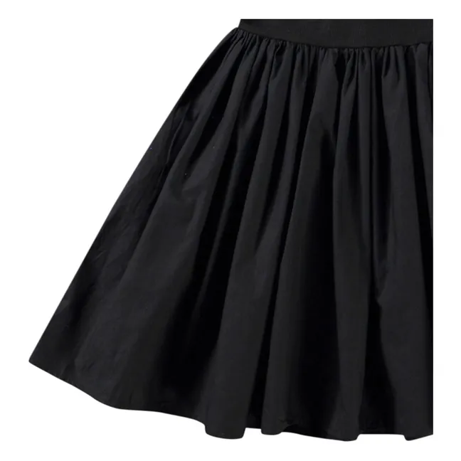 Asymmetrisches Volant-Kleid Chloey Bio-Baumwolle | Schwarz